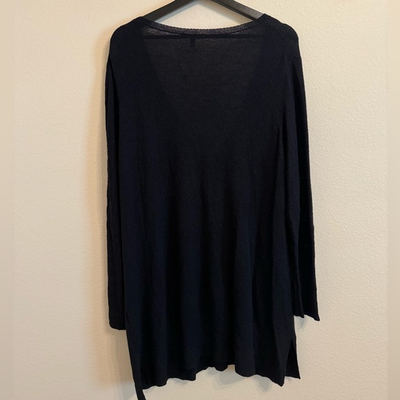 Eileen Fisher 100% Wool Cardigan Sweater Black Xl - Picture 8 of 13